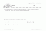 Math Warm-Up 255 for Gr. 5 & 6: Algebra, Patterns & Functions