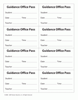 Guidance Office Pass (8 per sheet)