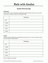Math with Candies: Student Planning Page