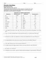 What Is Density? Printable (6th - 12th Grade) - TeacherVision