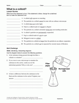 Solutions, Colloids, and Suspensions Activity (Chemistry ...