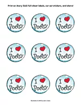 "I Love Poetry" Stickers