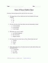 Anne of Green Gables Quiz