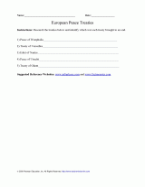 European Peace Treaties Worksheet