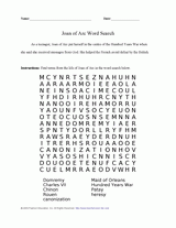 Joan of Arc Word Search