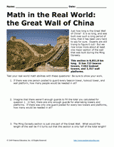 Math in the Real World: the Great Wall of China