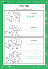 Comparing and Ordering Numbers I Worksheet (Grade 3 ...