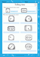 Telling Time: Analog and Digital Clocks I