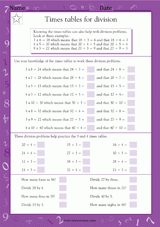 Times Tables for Division: Dividing by 3 & 4 (Grade 5)