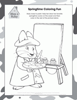 Max & Ruby Springtime Coloring Page