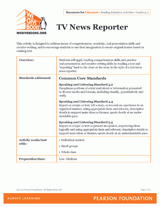TV News Reporter Book Report