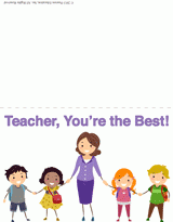 "Teacher, You're the Best" Thank You Card