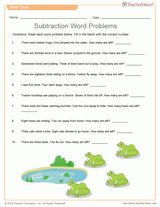 Subtraction Word Problems (Grades 1 & 2)