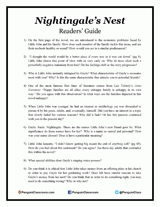 Nightingale's Nest Readers' Guide