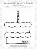 Read for the Record Bunny Cakes Coloring Page
