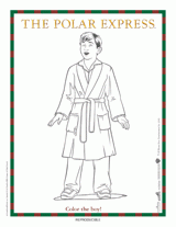 The Polar Express Coloring Page: The Boy