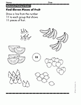 Draw & Find: Which Fruit Bunch Has 11 Pieces?
