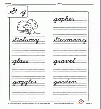The Letter G in Cursive