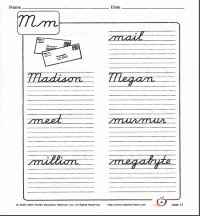 Cursive Handwriting - Mm