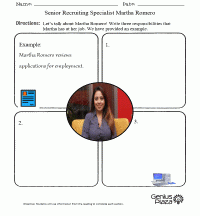 Genius Plaza Martha Romero Career Profile Worksheets
