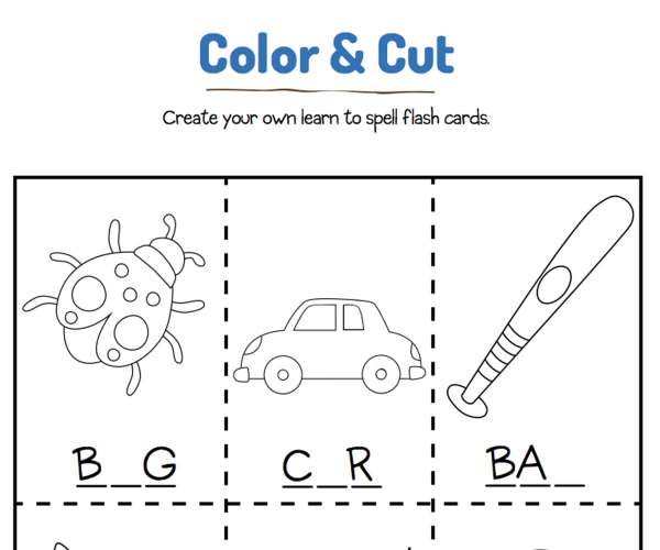 learn to spell flash cards 4
