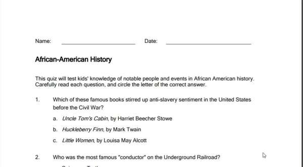 African-American History Quiz