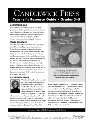 Because of Winn-Dixie Teaching Guide from TeacherVision