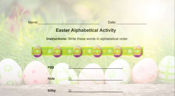 Easter Alphabet Activity