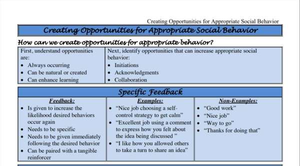 Guide to Creating Opportunities for Appropriate Social Behavior in Students with ASD