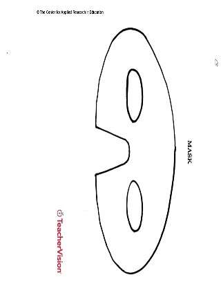 Mask template for use on Halloween, or as name tag or decoration