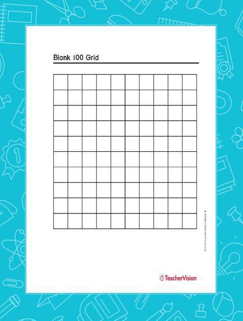 Blank 100-grid Graphic Organizer 