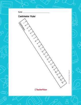 Printable Centimeter Ruler