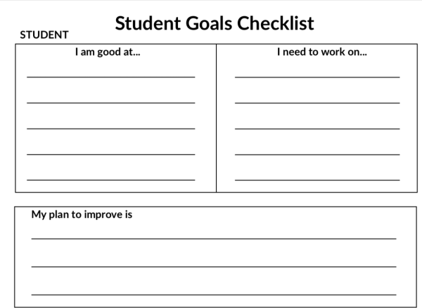 Student Goals Checklist Image