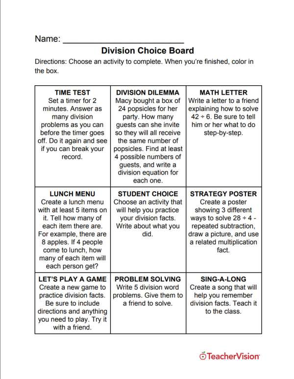 Nine division activities for your classroom 