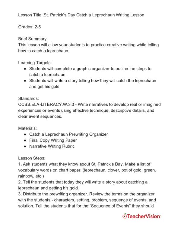 creative writing lesson plan year 7