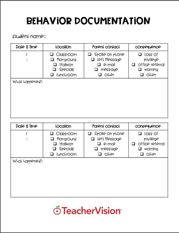 System for documenting and following up on student misbehavior 