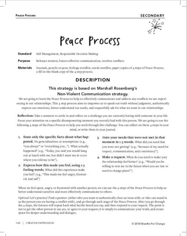 A conflict resolution activity for secondary students 