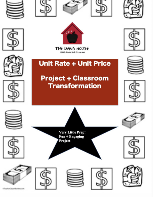 Unit Rate Unit Price Activity for grades 5-7
