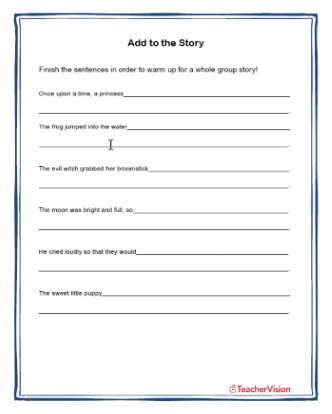 Add To the Story Creative Reading Activity