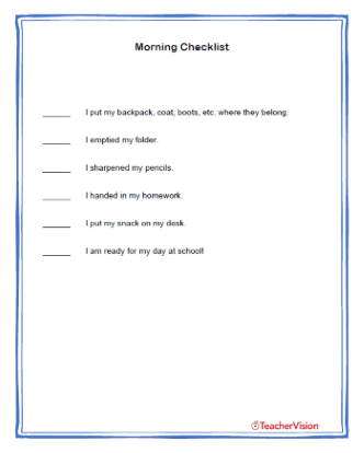 Morning Checklist
