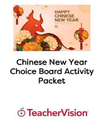 Chinese New Year Choice Board Activity Packet