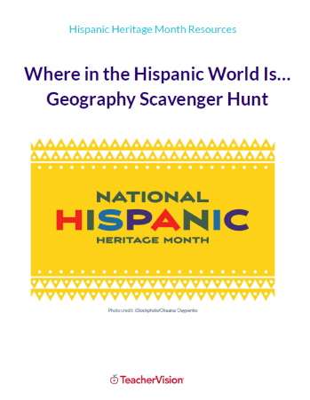Hispanic Heritage Month Geography Scavenger Hunt Activity