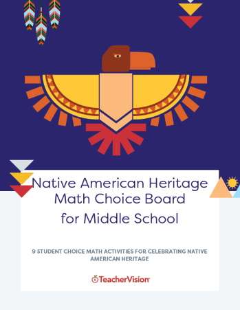 Native American Heritage Math Choice Board for Middle School