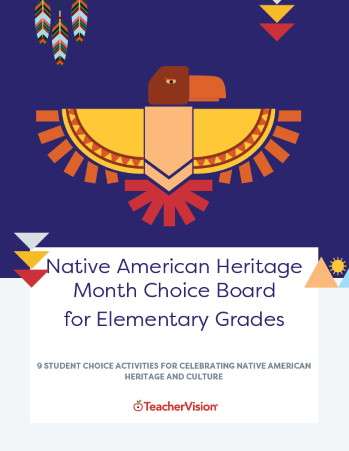 Native American Heritage Month Choice Board for Elementary Grades