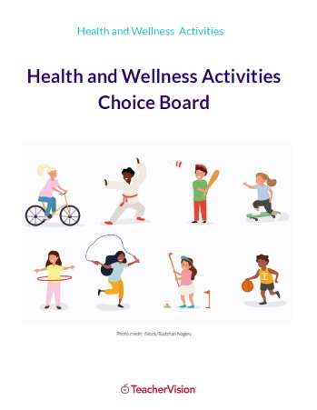 Health and Wellness Activities Choice Board and Certificate