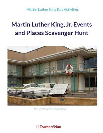 Martin Luther King Jr. Facts Events and Places Scavenger Hunt