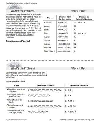 Numbers and Operation Daily Math Warm-Ups and Answer Key Grade 5-7