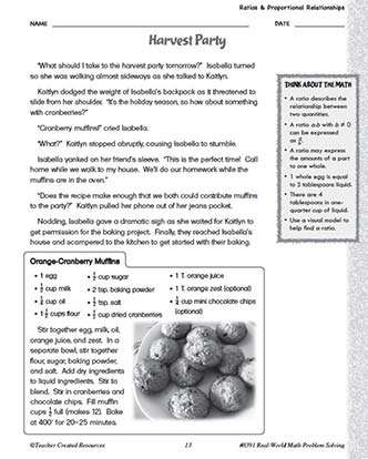 Ratios and Proportional Relationships Math Worksheet and Answer Key Grade 5-8