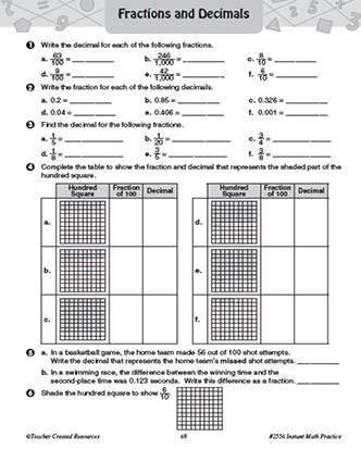 MixedPractice Worksheet Packet and Answer Key Grade 5-7 Math