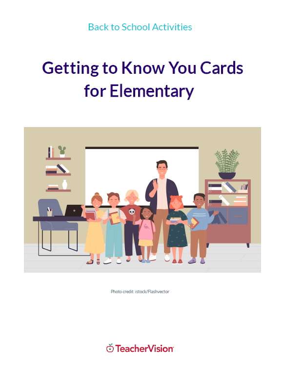 Getting to Know You Cards for Elementary 